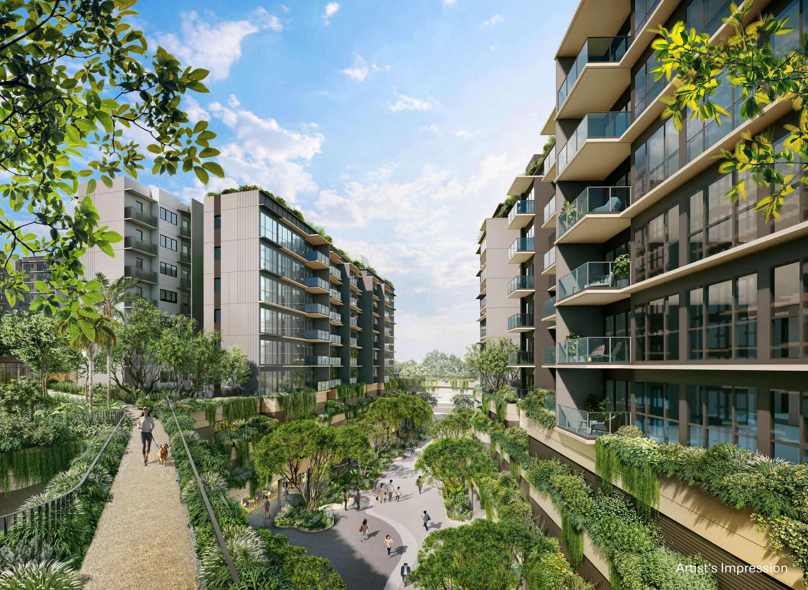 Developer render of the green boulevard