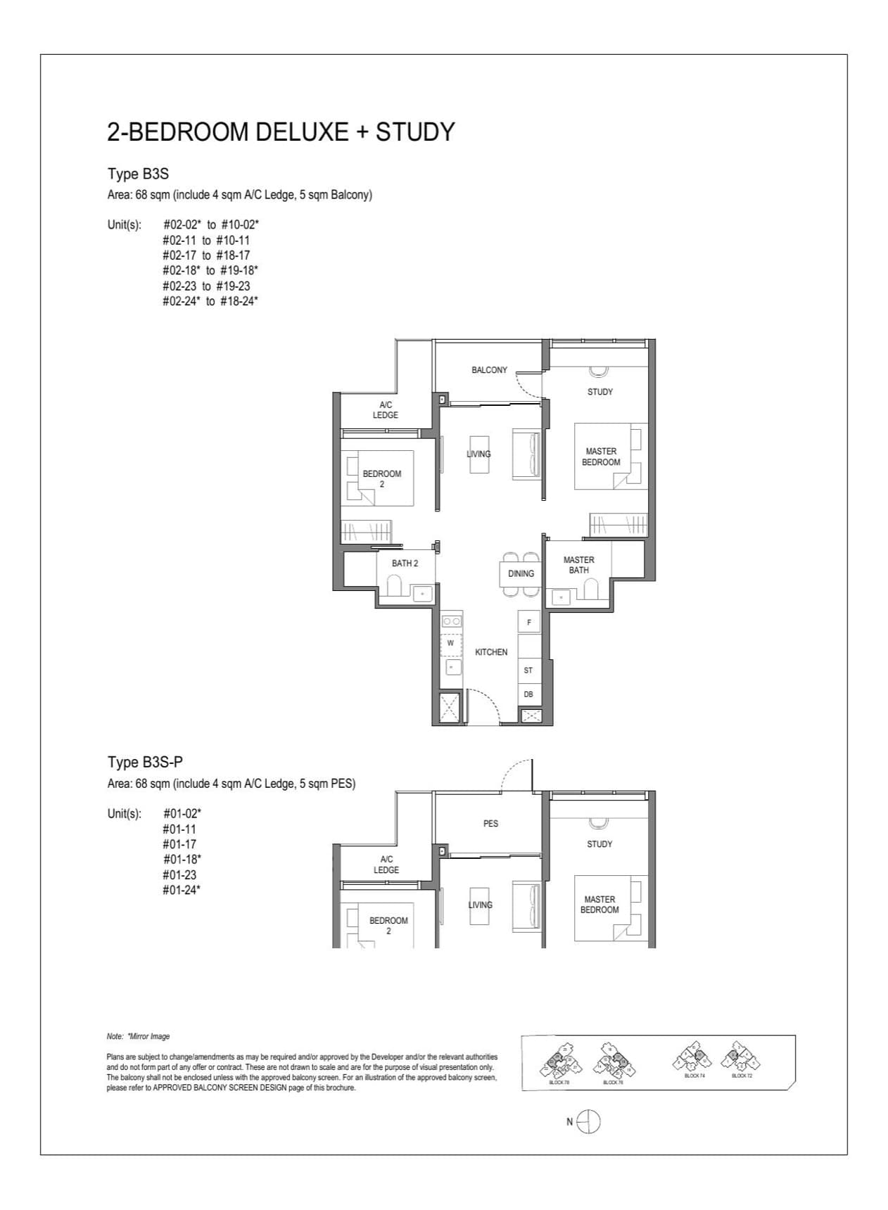 Type B3S / B3S-P floor plan