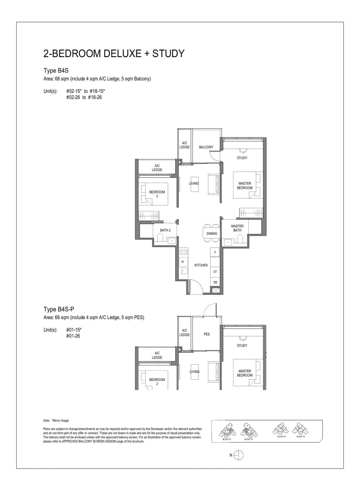 Type B4S / B4S-P floor plan