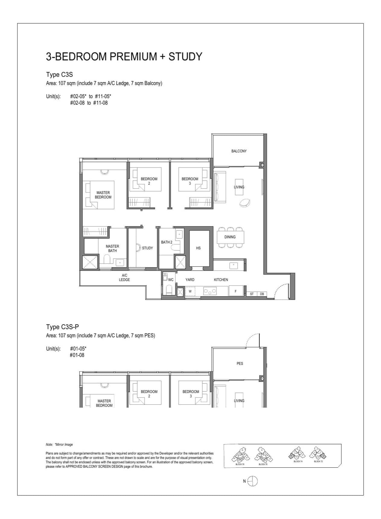 Type C3S / C3S-P floor plan