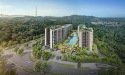 Developer render of The Sen's residential blocks from street level