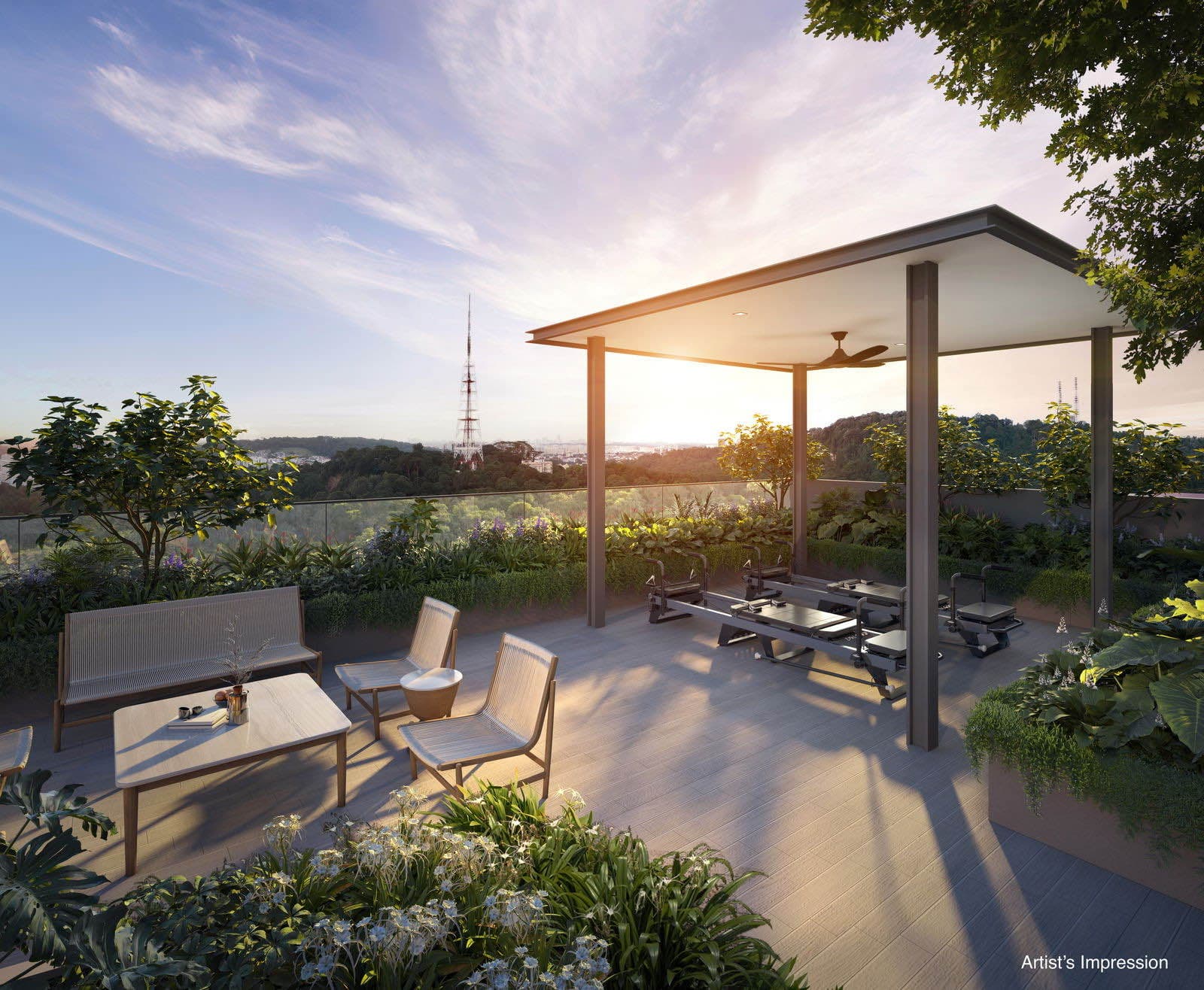 Developer render of the roof pavilion
